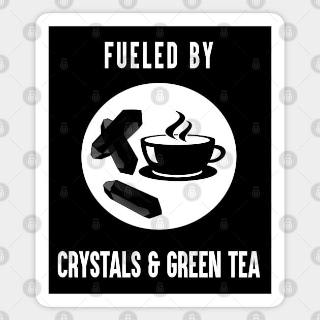 Fueled By Crystals and Green Tea Funny Spiritual Witch Magnet by Gothic Rose Designs